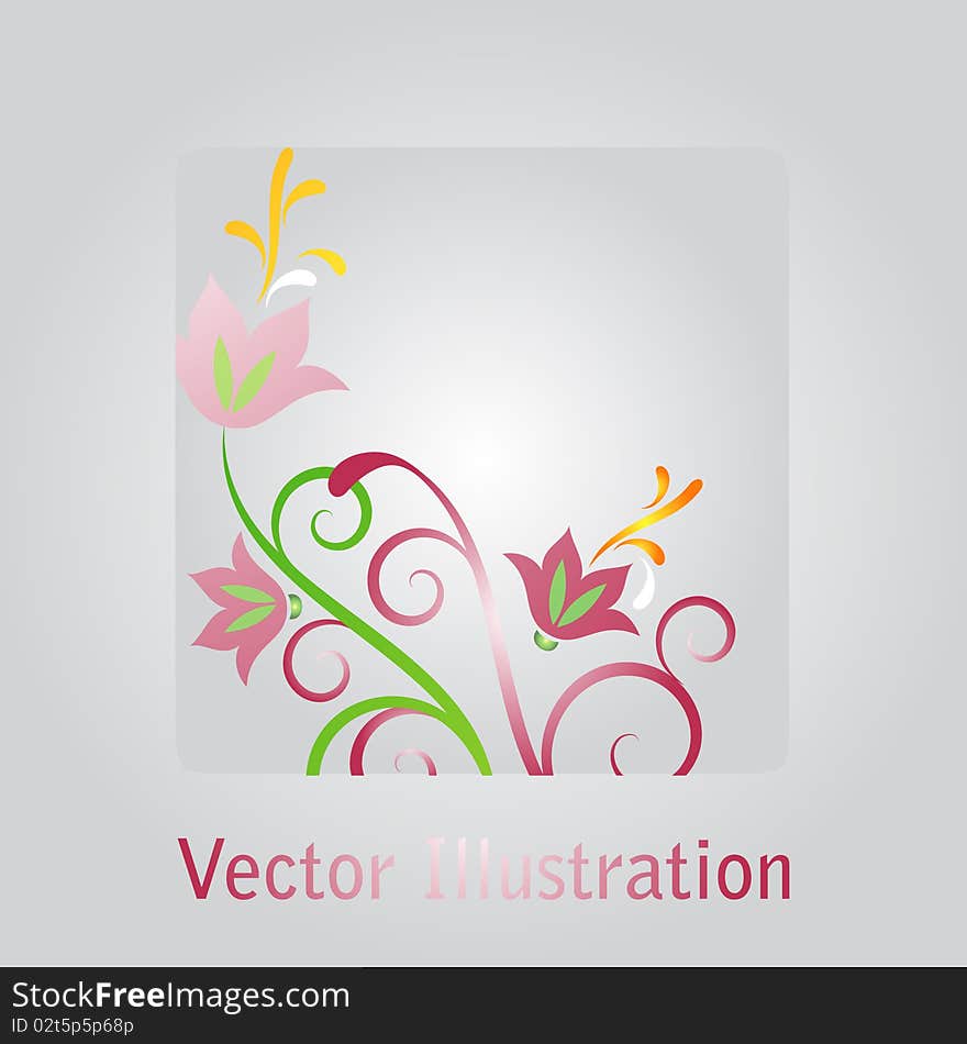 Floral Frame Elements - vector illustration