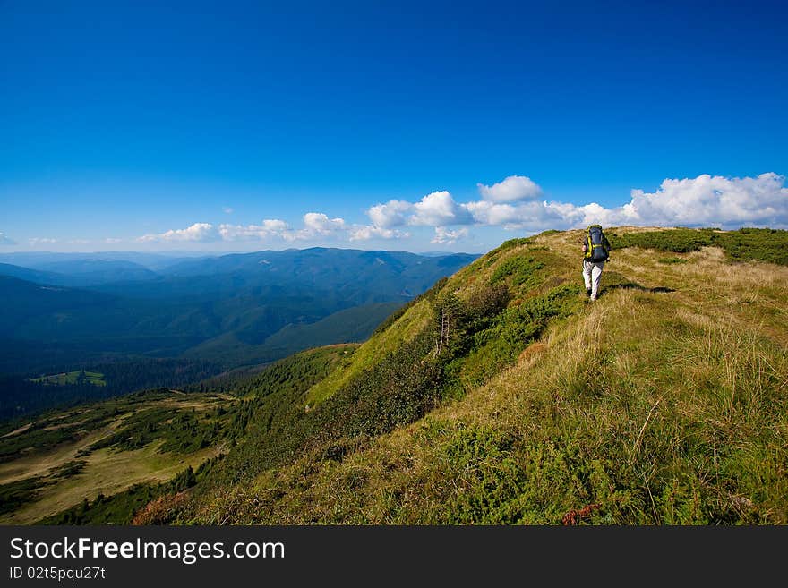 Hiking in the Carpathian mountains