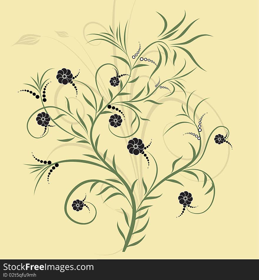 Floral design. Vector illustration for your text