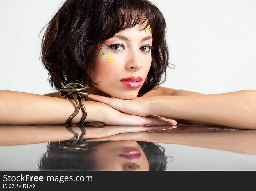 Close-up of beautiful young woman