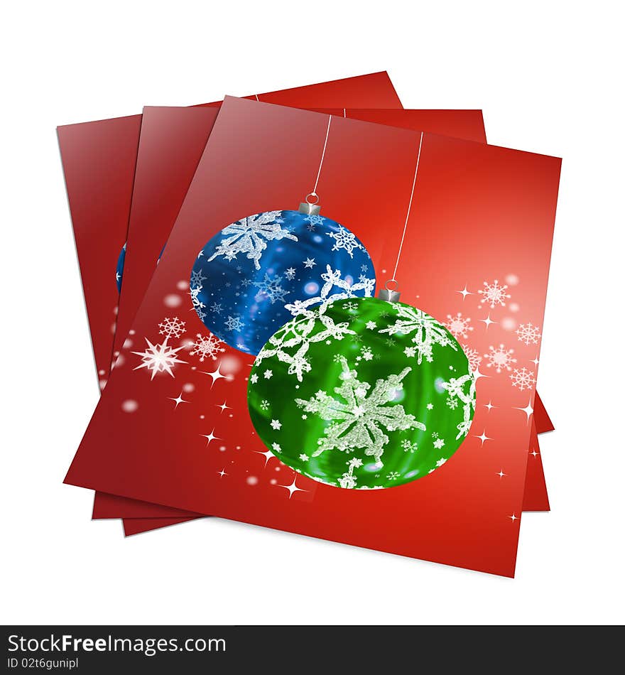 3d render christmas notebook on a white background