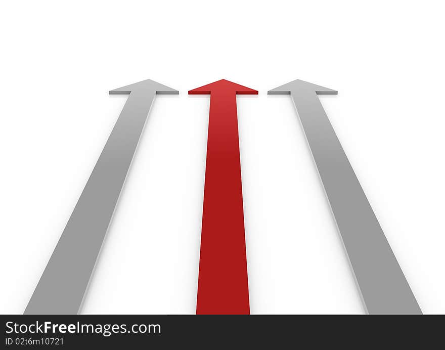 A 3D rendered illustration business graph arrow