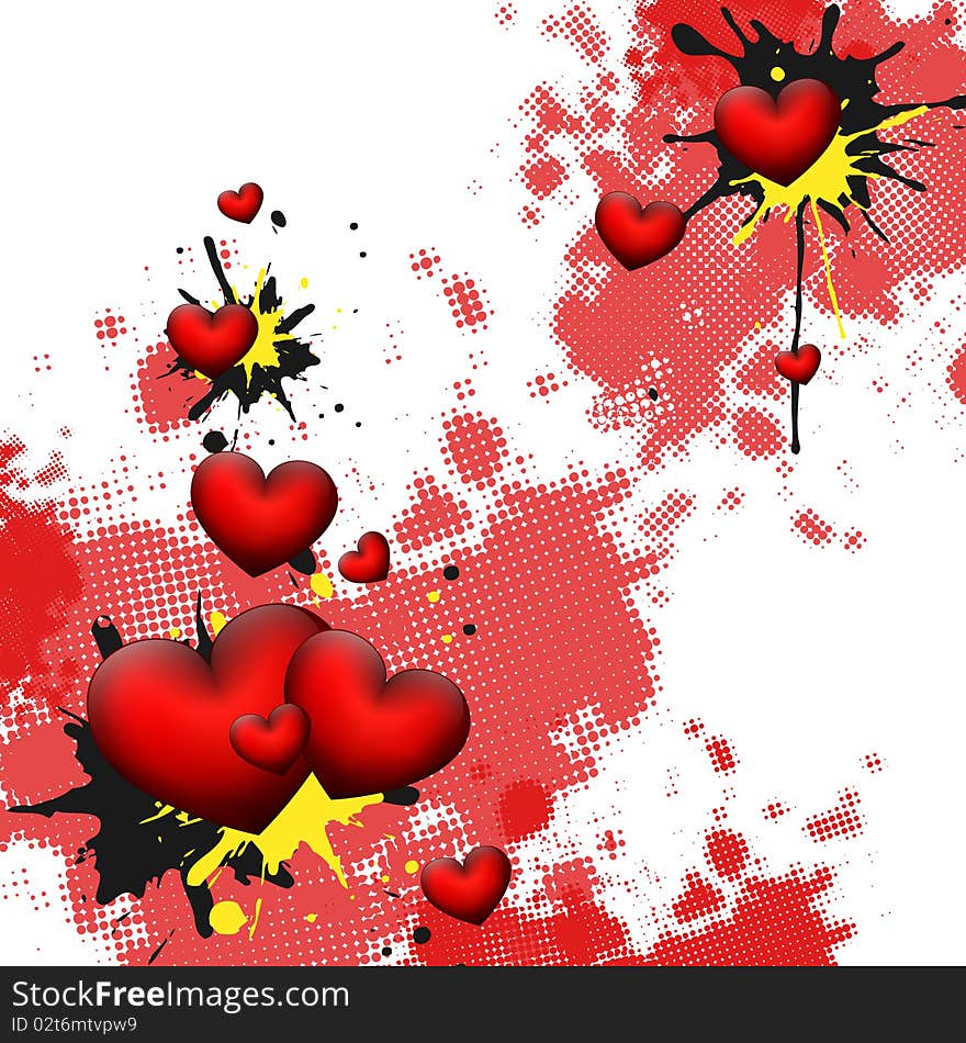 Abstract background with hearts