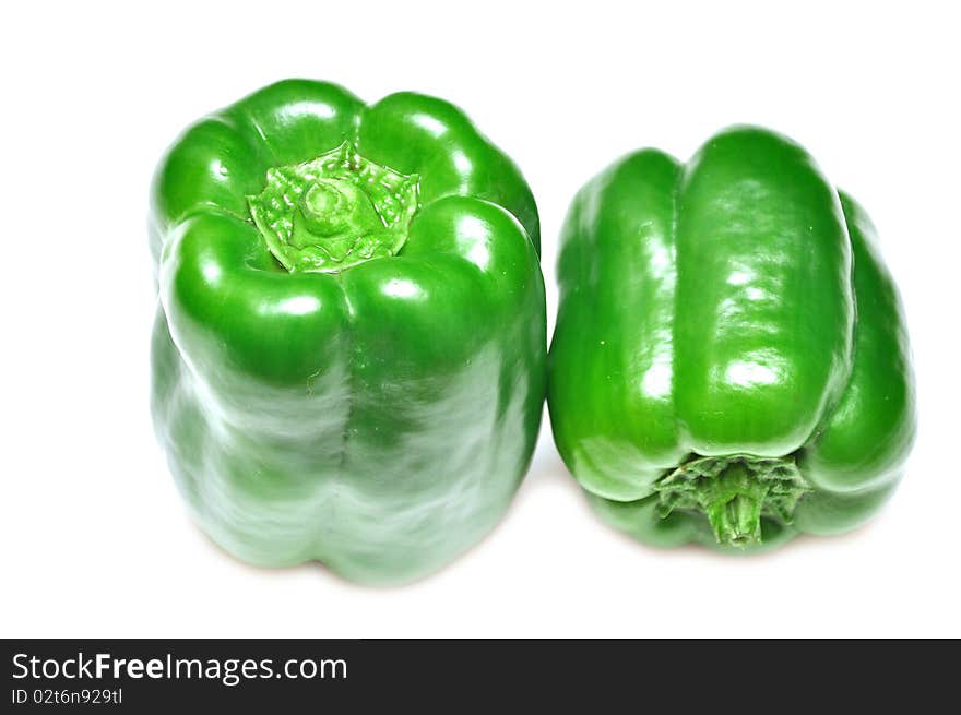 Two green paprika