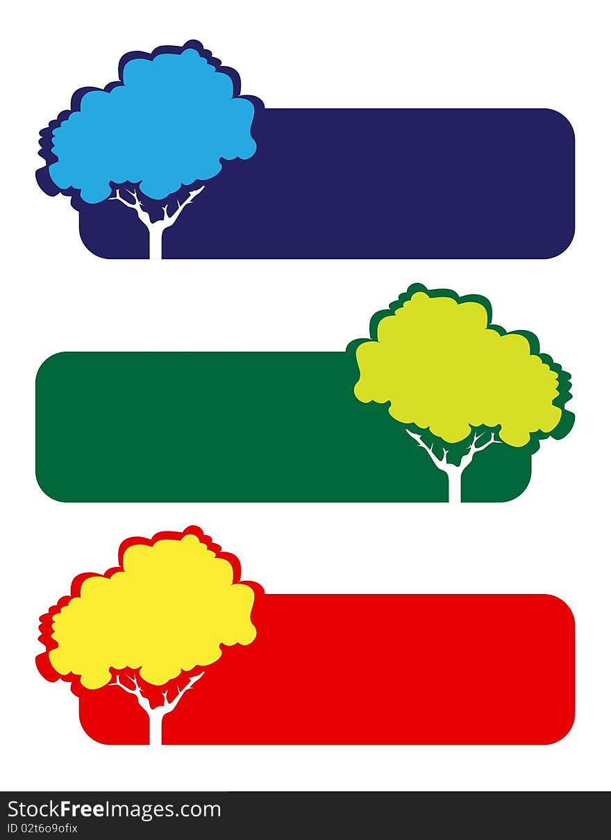 Banners with trees and place for your text