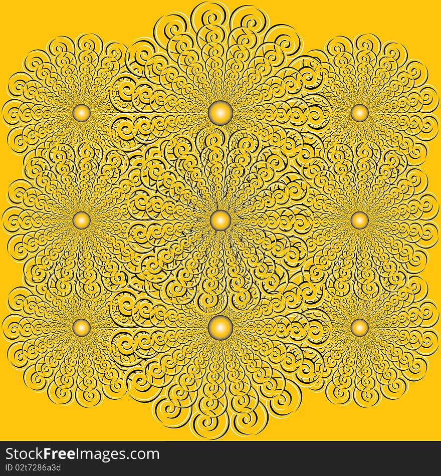 Embossed flowers are featured in an abstract background illustration. Embossed flowers are featured in an abstract background illustration.