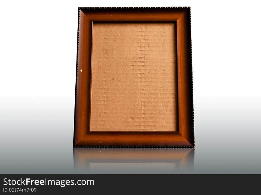 Isolated of wooden photo frame