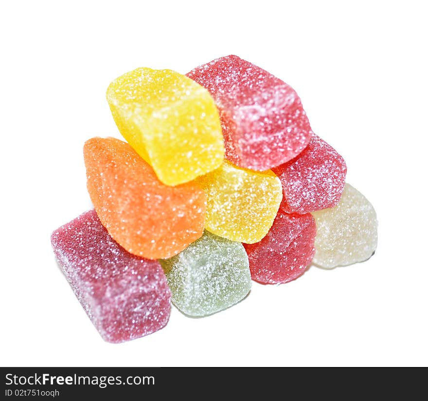 Hills of multi-coloured fruit candy