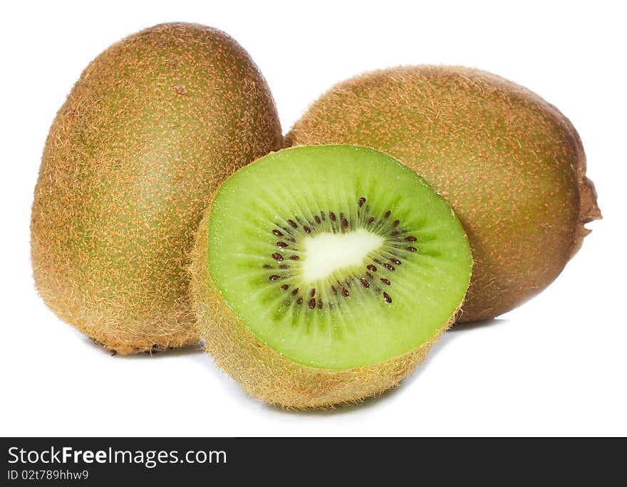 Fresh kiwi on white background