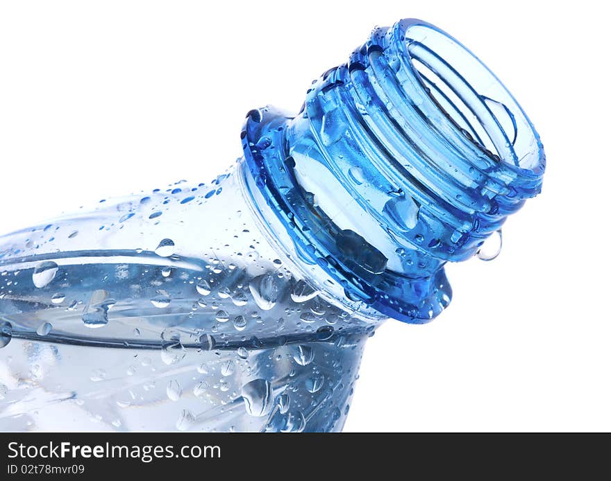 Plastic bottle with waterdrops