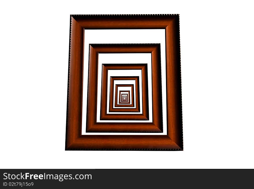 Wooden photo frames isolated on white background