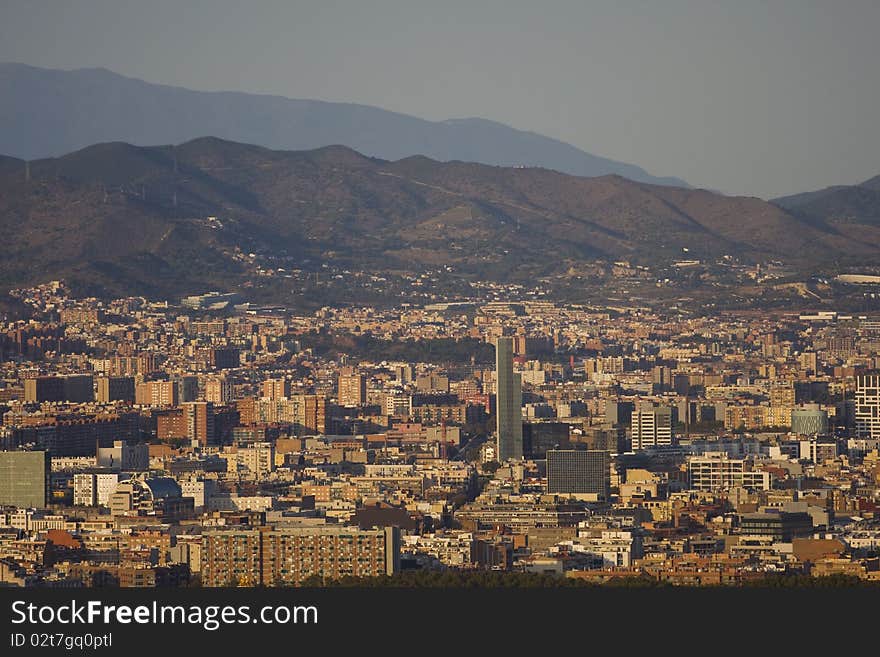 Panoramic view of Barcelona from Parc de Montjuic