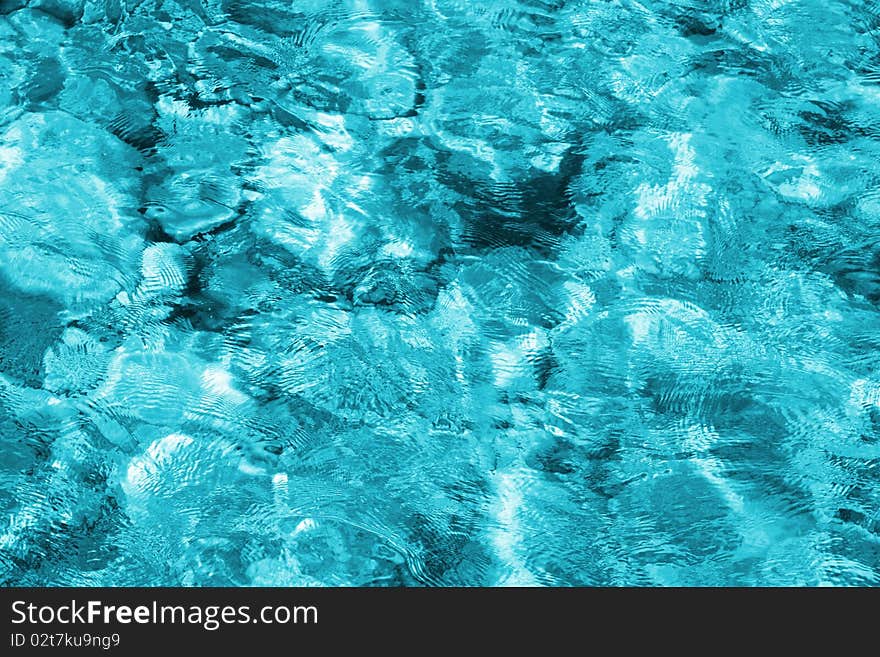 A blue water background or texture