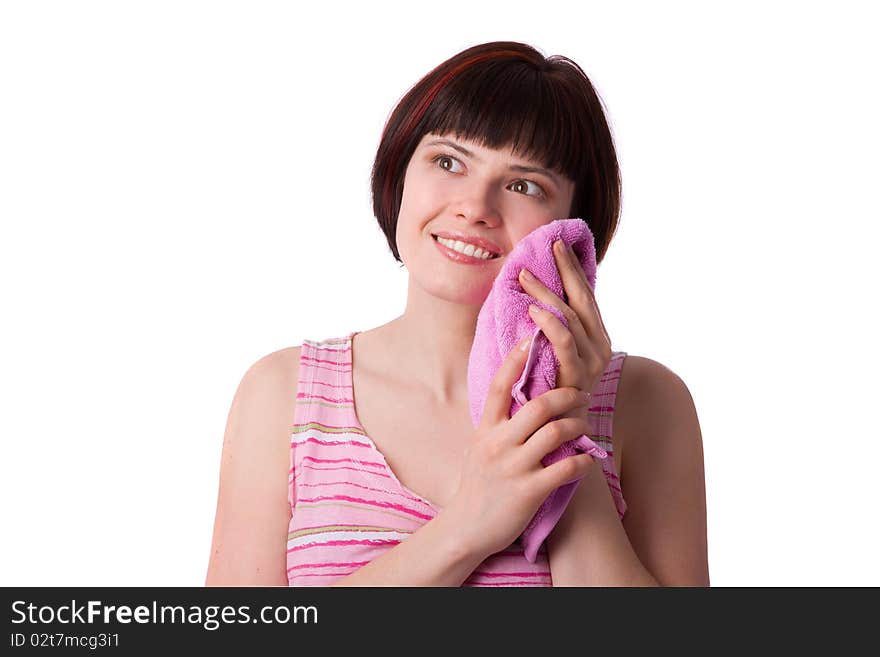 Woman with towel