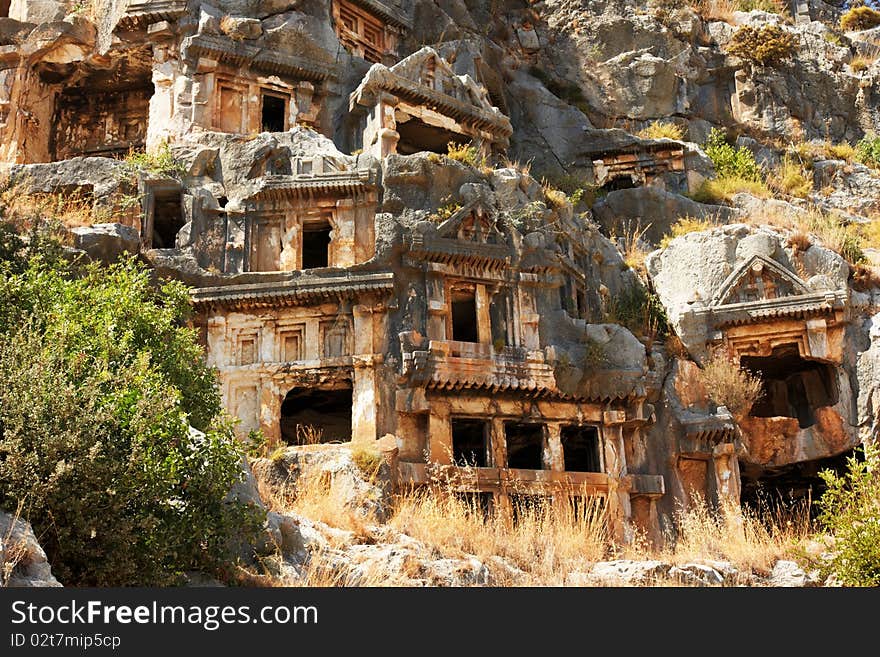 A ancient opened tomb in the rock