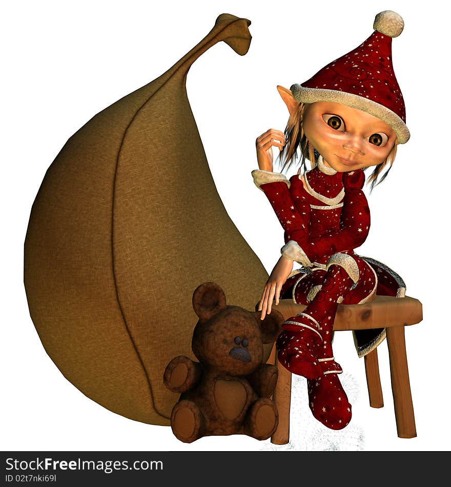 Elf girl as a Christmas help