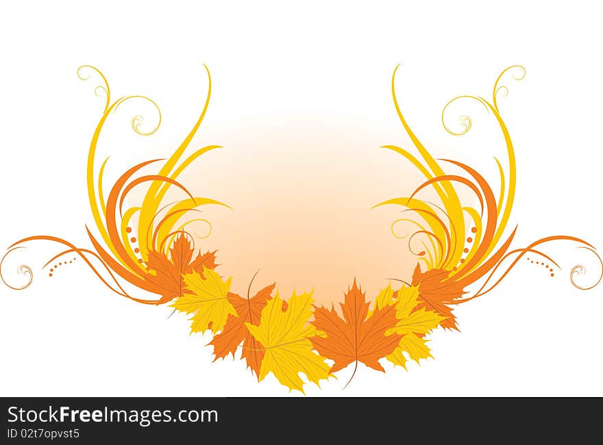 Maple Leaves With Floral Ornament