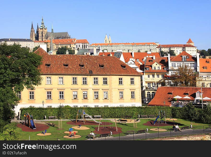 View on the  Prague gothic Castle above River Vltava