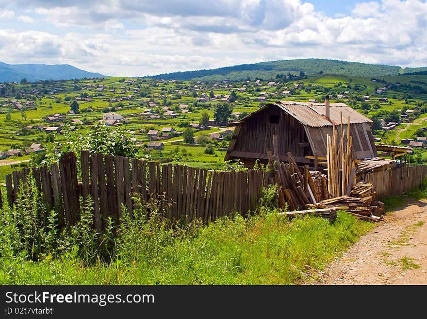 Shed in village