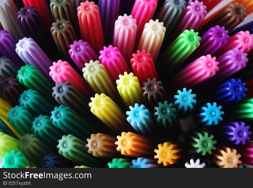 Colors in shape of felt tip pens, spectral. Colors in shape of felt tip pens, spectral