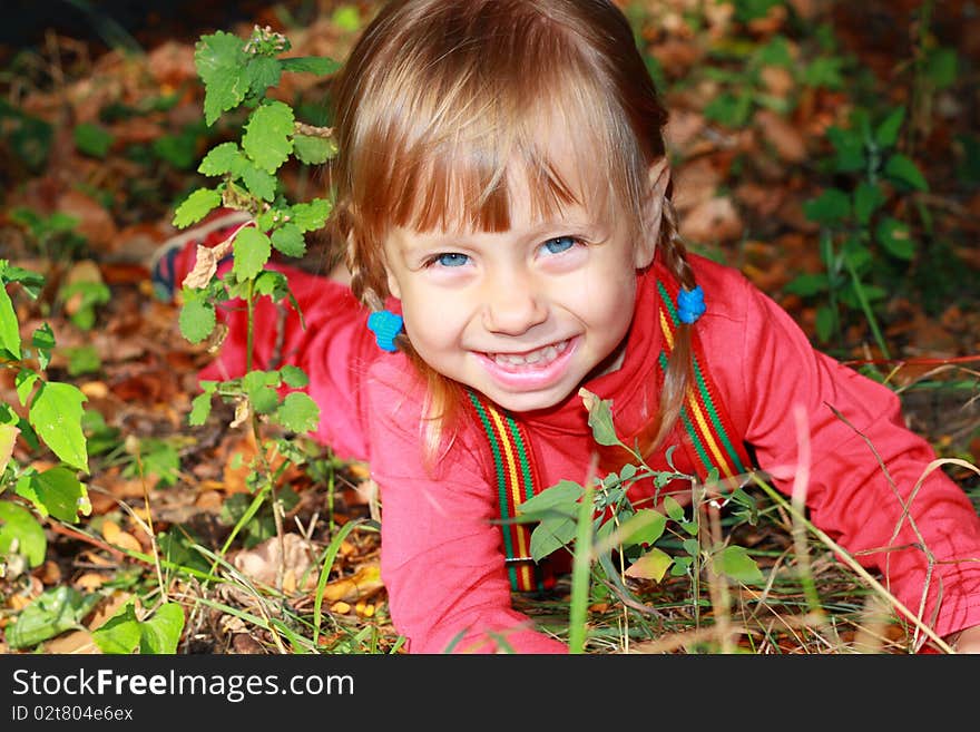 Little girl playing in the park