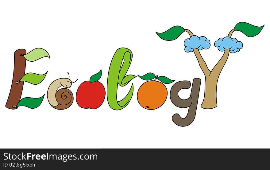 Ecology stylized letters