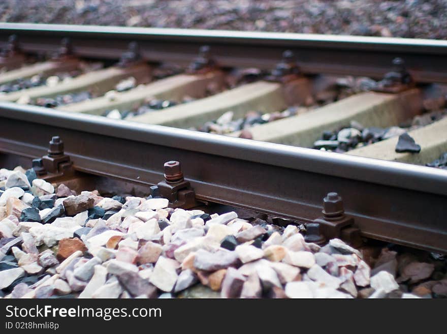 View of the railway track on a sunny day