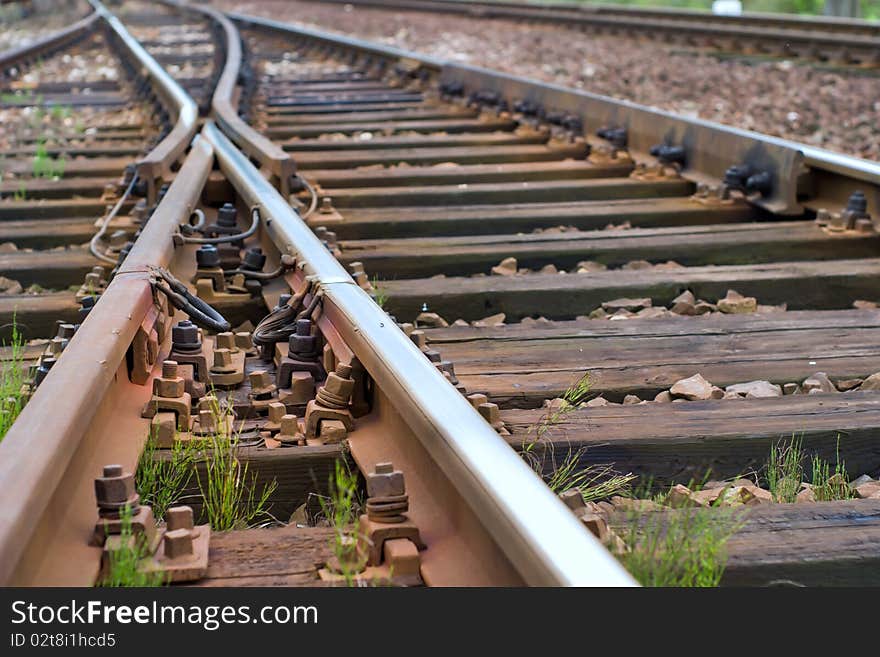 View of the railway track on a sunny day