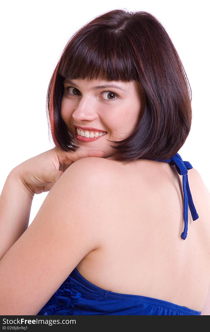 Close-up portrait of caucasian young woman with beautiful blue eyes. Close-up portrait of caucasian young woman with beautiful blue eyes