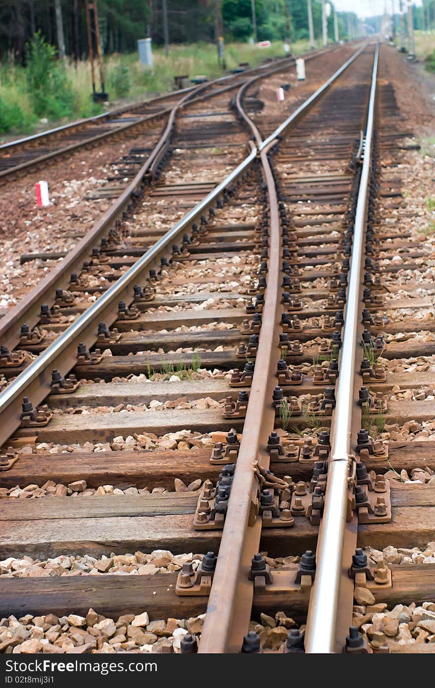 View of the railway track on a sunny day