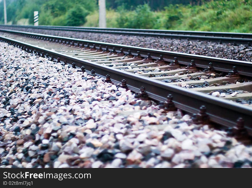 View of the railway track on a sunny day