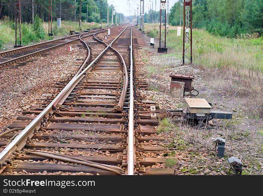 View of the railway track on a sunny day