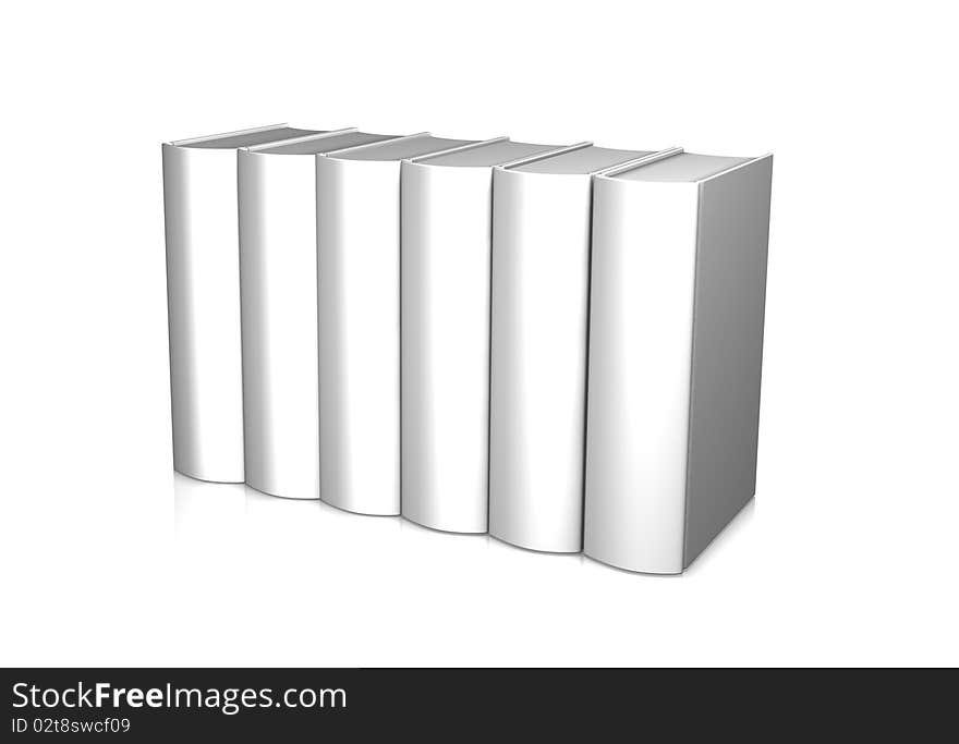 Line of white books