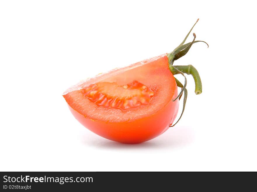 Fresh tomato isolated on white.