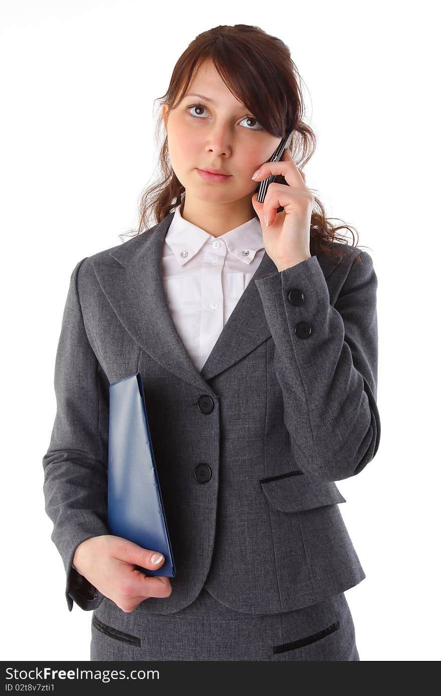 Business Woman Talking At Cell Phone