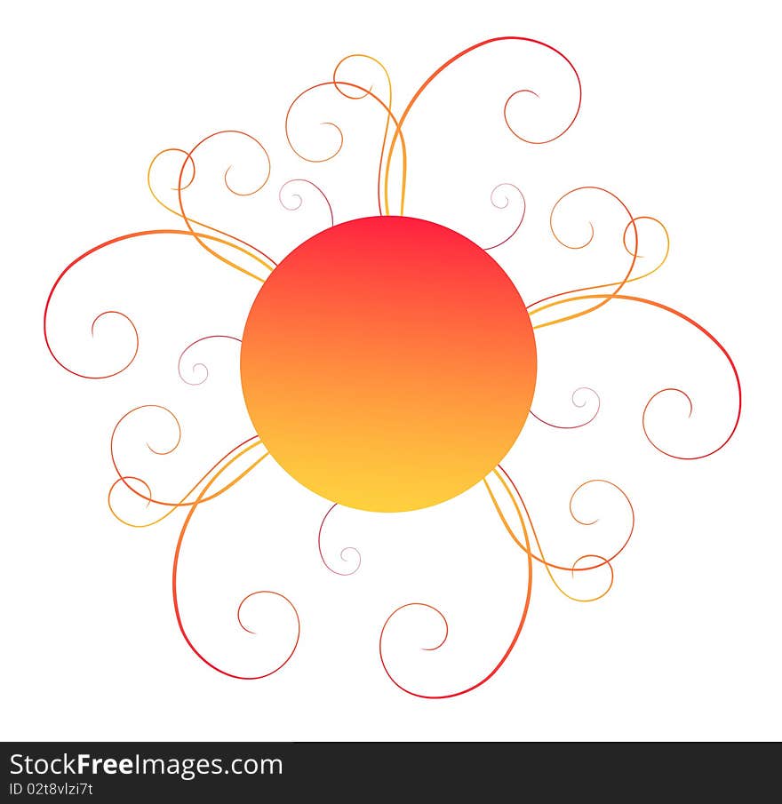 Detail of beautiful floral sun