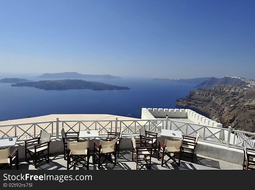 Gorgeous view of romantic Santorini's coast. Greece.