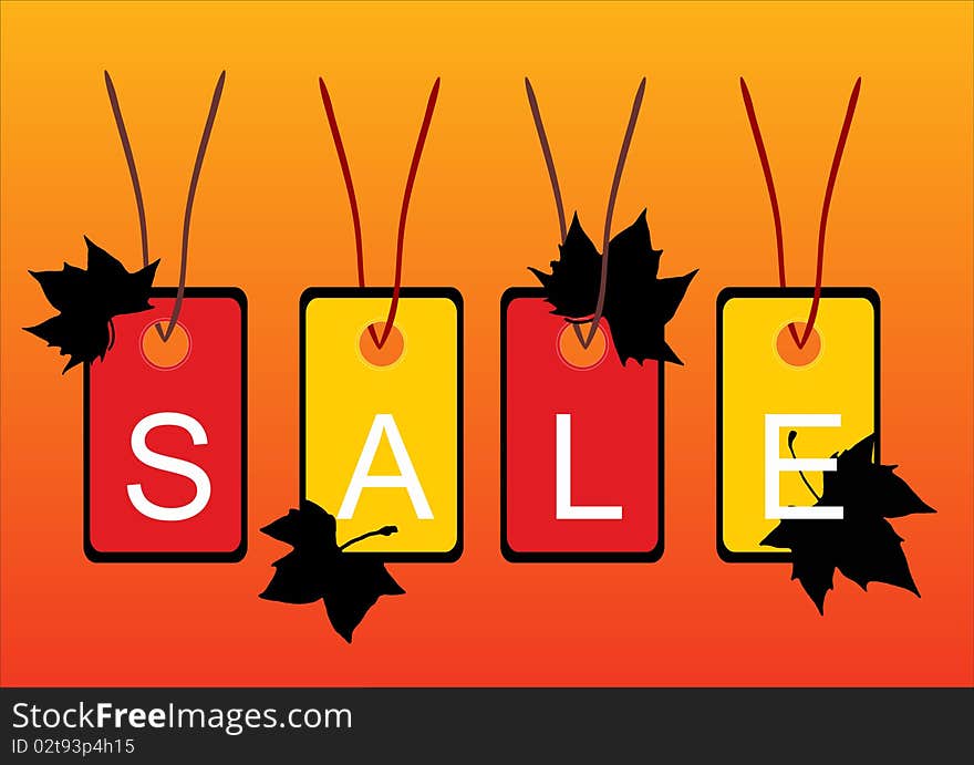 Illustration of autumn price tags