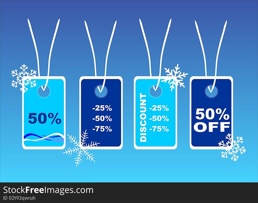 Illustration of winter price tags