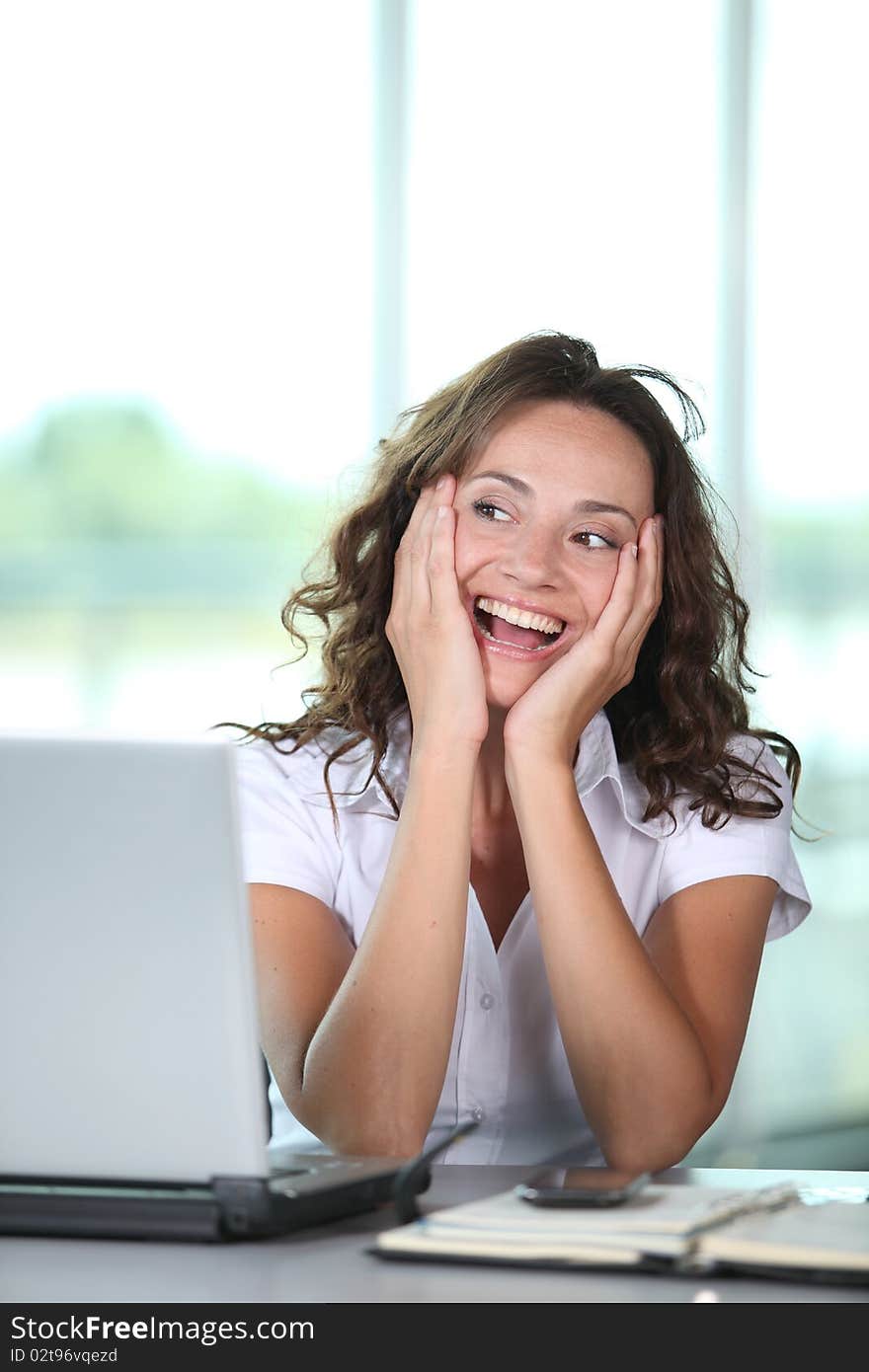 Businesswoman working in the office. Businesswoman working in the office