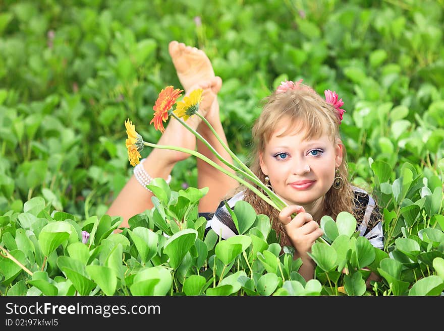 Woman in grass