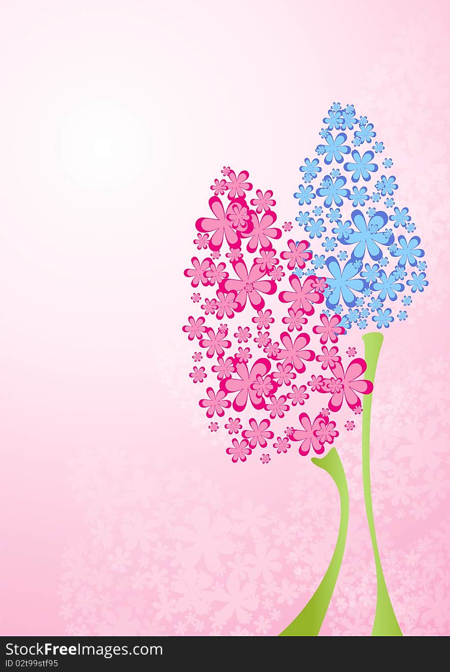 Illustration of the flower blossom. Illustration of the flower blossom