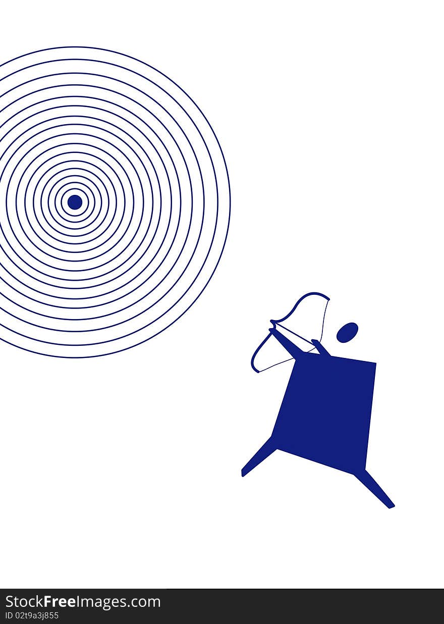 Simple illustration of the archery man