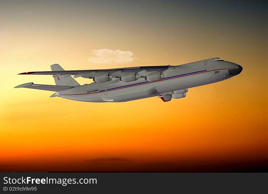 A passenger plane in the sky