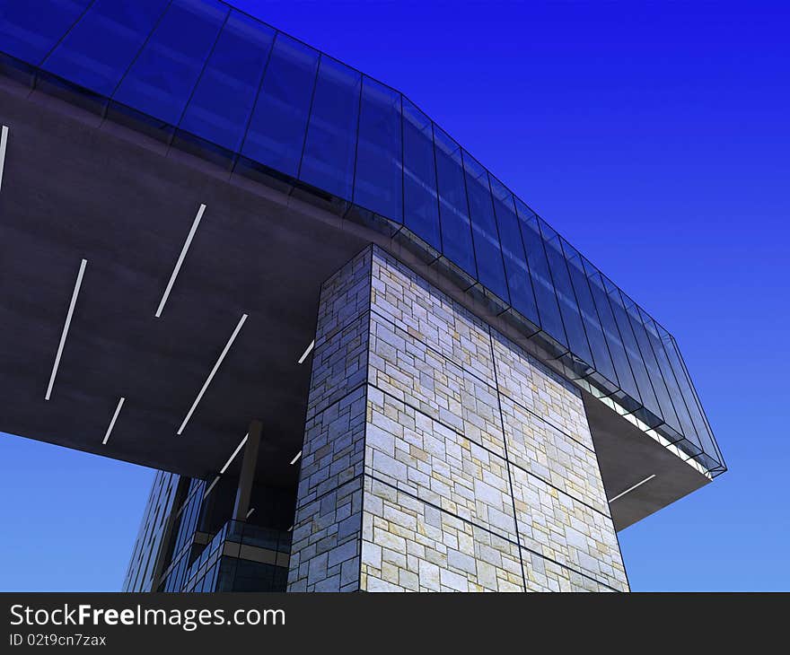 Modern building on a background sky