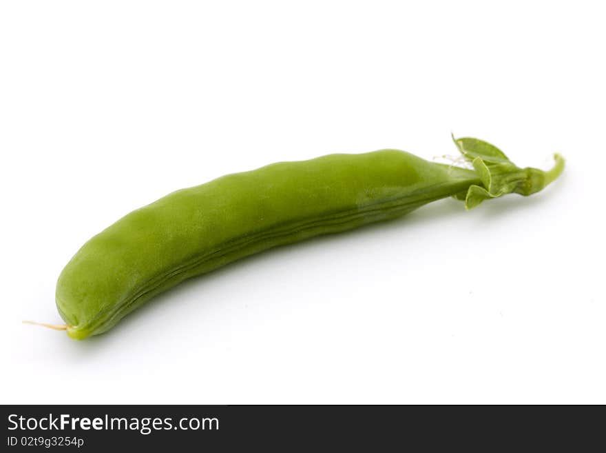 Pea pod isolated on white