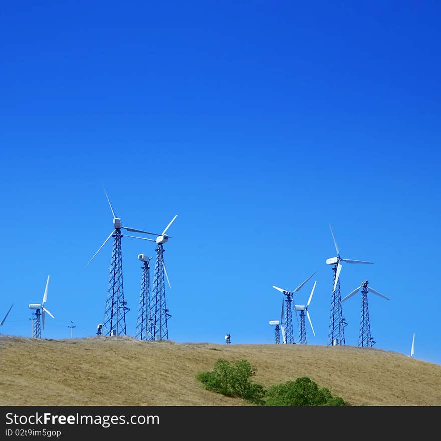 Landscape with wind turbines