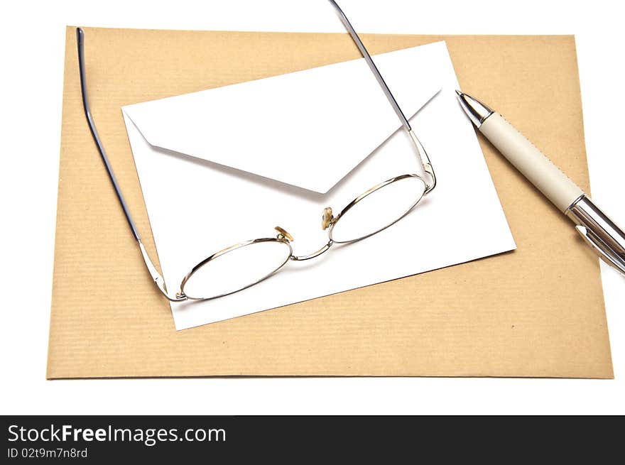 Pen envelope and glasses