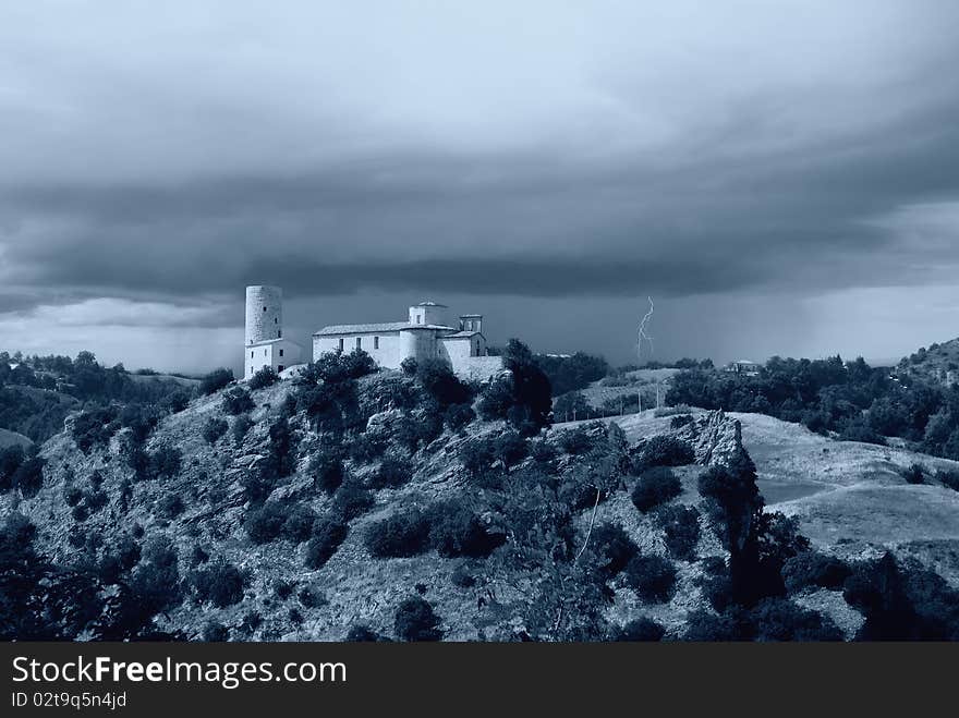 Ancient convent isolated on the mountain