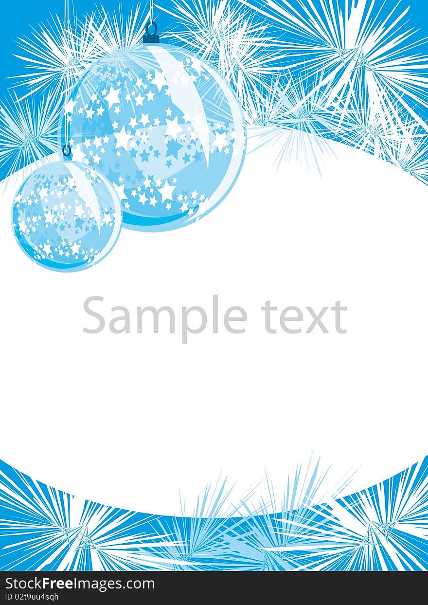 Blue christmas layout - vector illustration